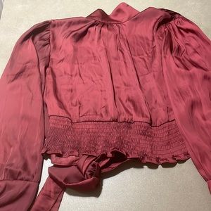 NWT Zara Maroon open back top Size M